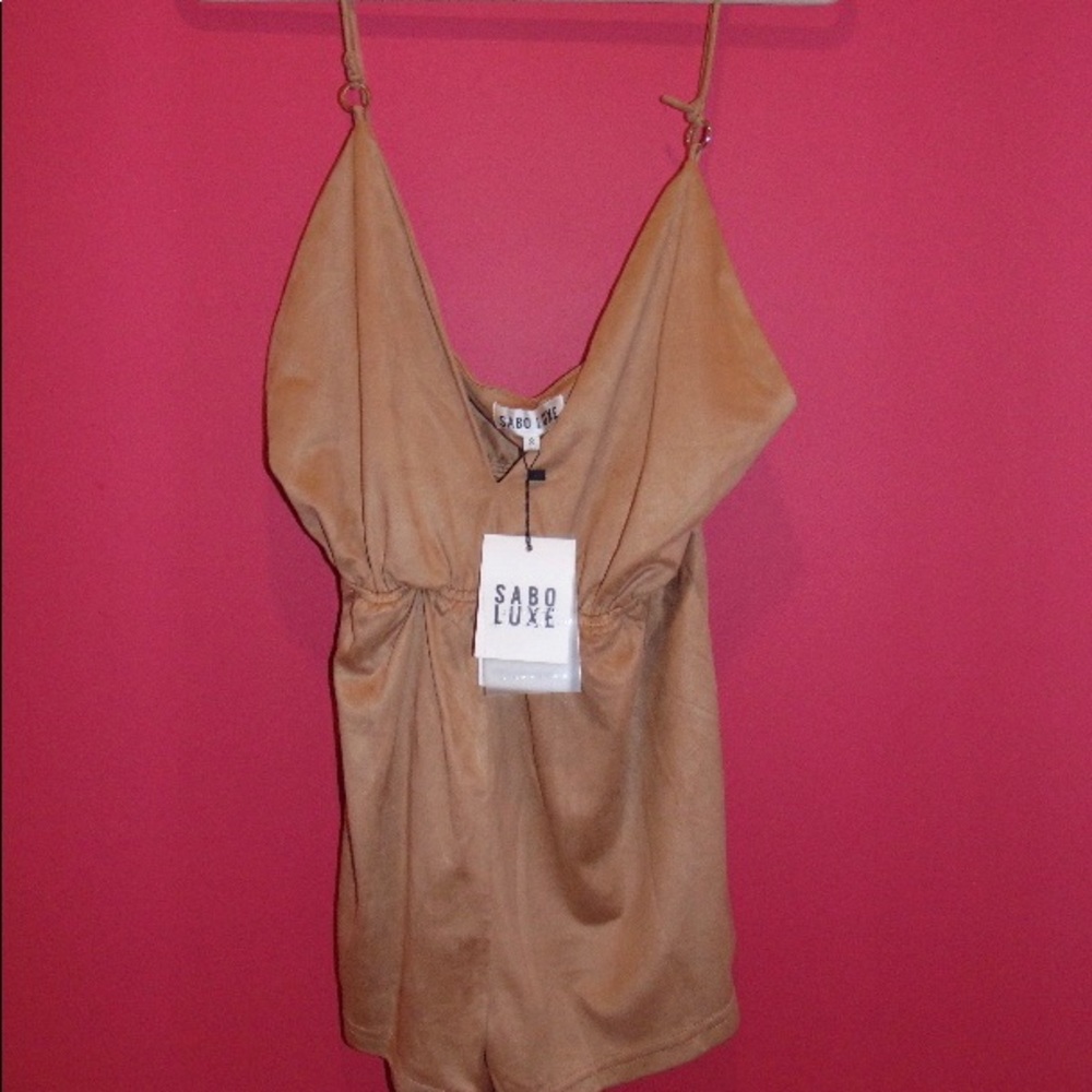 Nude suede romper 🤎